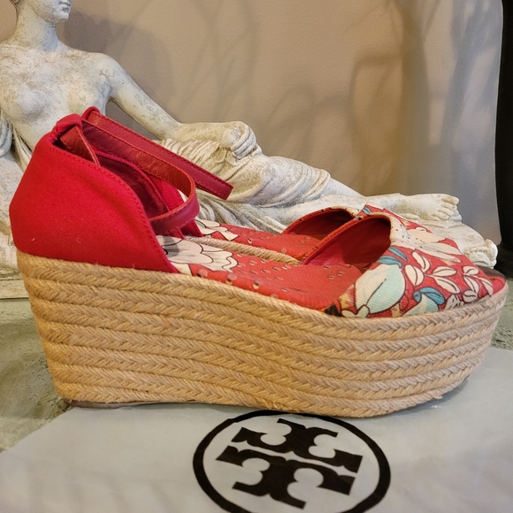 Tory Burch Espidrilles Floral Platform 110 - Picture 4 of 12